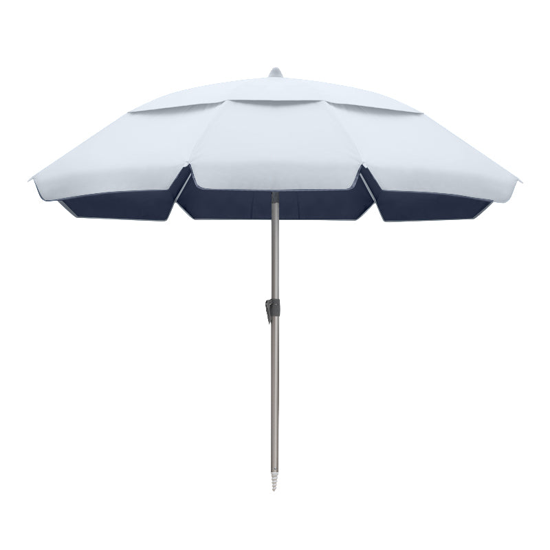 Ομπρέλα θαλάσσης αλουμινίου Malibu Megapap με UPF 50+ προστασία χρώμα ασημί - μπλε Ø2m - Hippiehome.gr