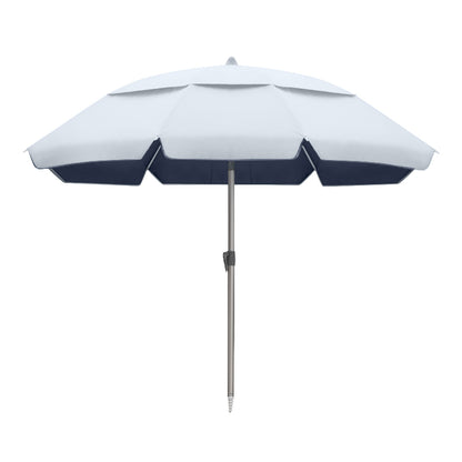 Ομπρέλα θαλάσσης αλουμινίου Malibu Megapap με UPF 50+ προστασία χρώμα ασημί - μπλε Ø2m - Hippiehome.gr