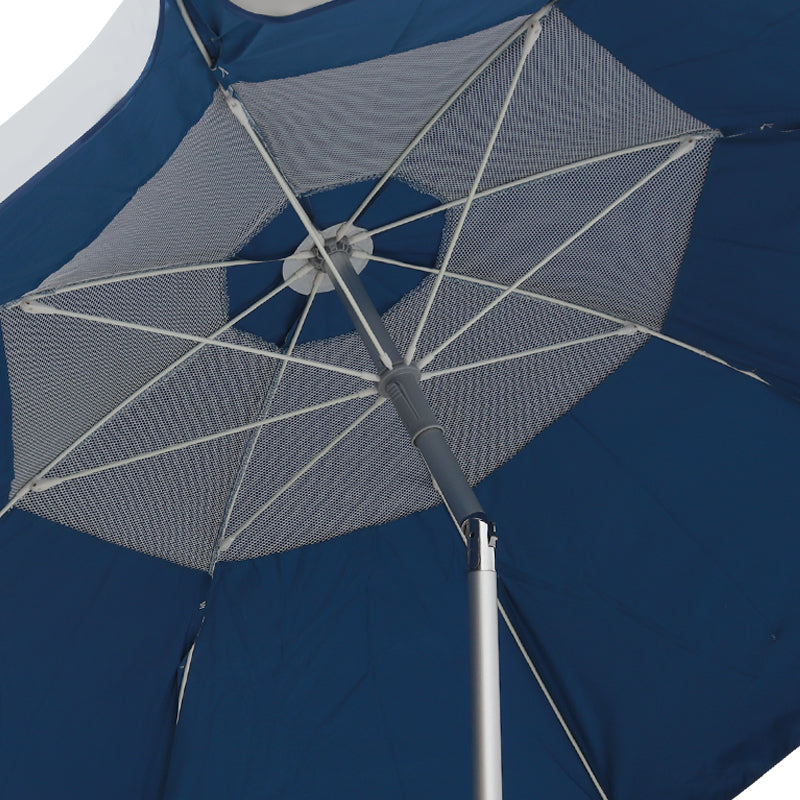 Ομπρέλα θαλάσσης αλουμινίου Malibu Megapap με UPF 50+ προστασία χρώμα ασημί - μπλε Ø2m - Hippiehome.gr