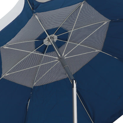 Ομπρέλα θαλάσσης αλουμινίου Malibu Megapap με UPF 50+ προστασία χρώμα ασημί - μπλε Ø2m - Hippiehome.gr