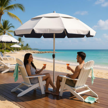 Ομπρέλα θαλάσσης αλουμινίου Malibu Megapap με UPF 50+ προστασία χρώμα ασημί - μπλε Ø2m - Hippiehome.gr