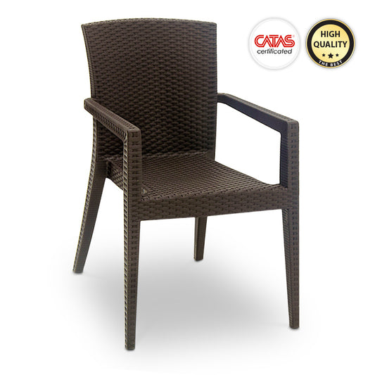 Πολυθρόνα κήπου Bali Megapap από PP χρώμα καφέ 57x60x85εκ. - Hippiehome.gr