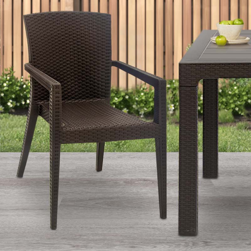 Πολυθρόνα κήπου Bali Megapap από PP χρώμα καφέ 57x60x85εκ. - Hippiehome.gr