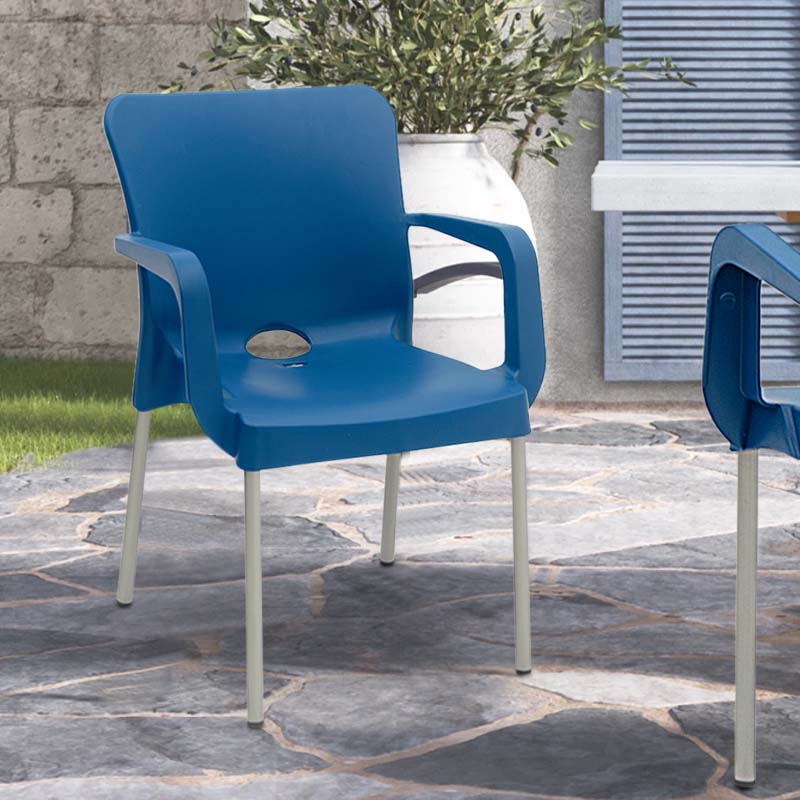 Πολυθρόνα κήπου Terry Megapap από PP χρώμα σκούρο μπλε 55x54x81εκ. - Hippiehome.gr