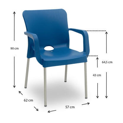 Πολυθρόνα κήπου Terry Megapap από PP χρώμα σκούρο μπλε 55x54x81εκ. - Hippiehome.gr