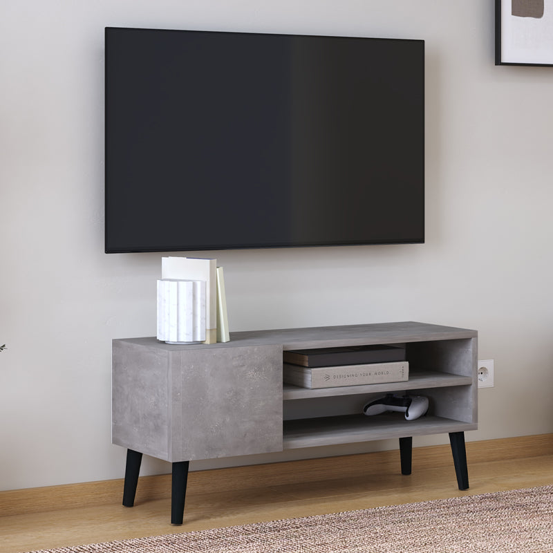 Έπιπλο τηλεόρασης Porto Megapap χρώμα γκρι ρετρό 90x32x42εκ. - Hippiehome.gr