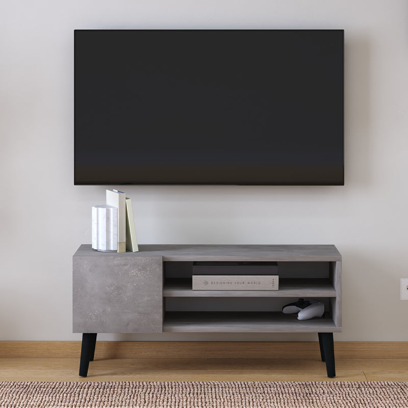 Έπιπλο τηλεόρασης Porto Megapap χρώμα γκρι ρετρό 90x32x42εκ. - Hippiehome.gr