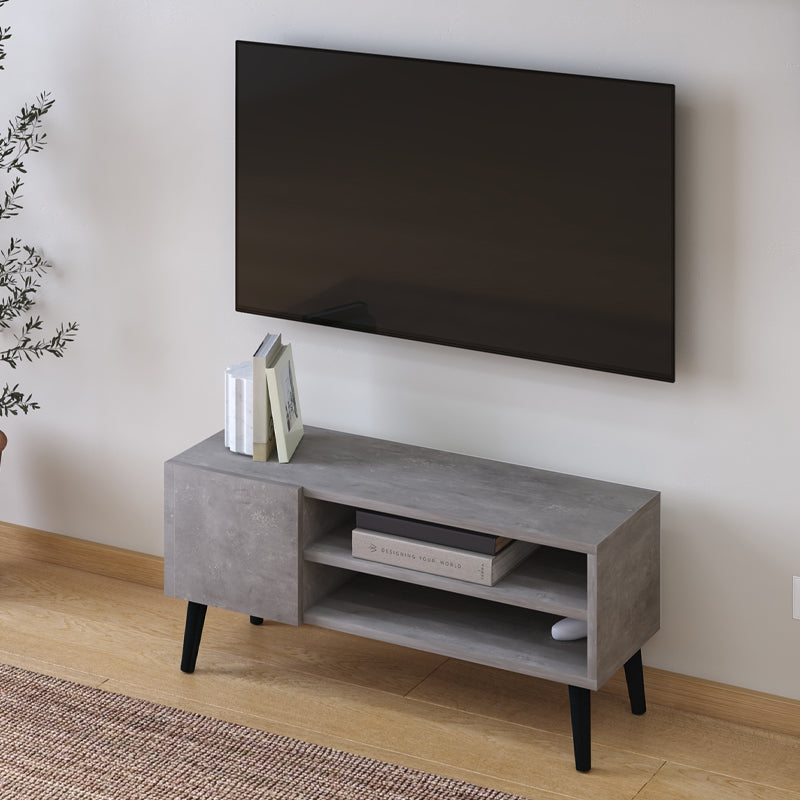 Έπιπλο τηλεόρασης Porto Megapap χρώμα γκρι ρετρό 90x32x42εκ. - Hippiehome.gr