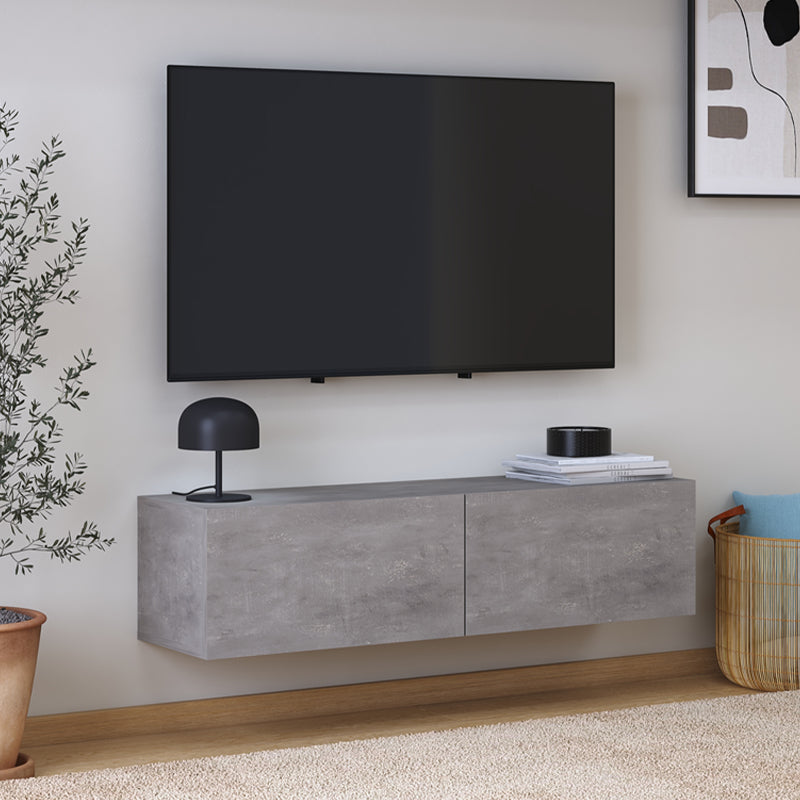 Έπιπλο τηλεόρασης επιτοίχιο Palm Megapap χρώμα γκρι ρετρό 120x32x30εκ. - Hippiehome.gr