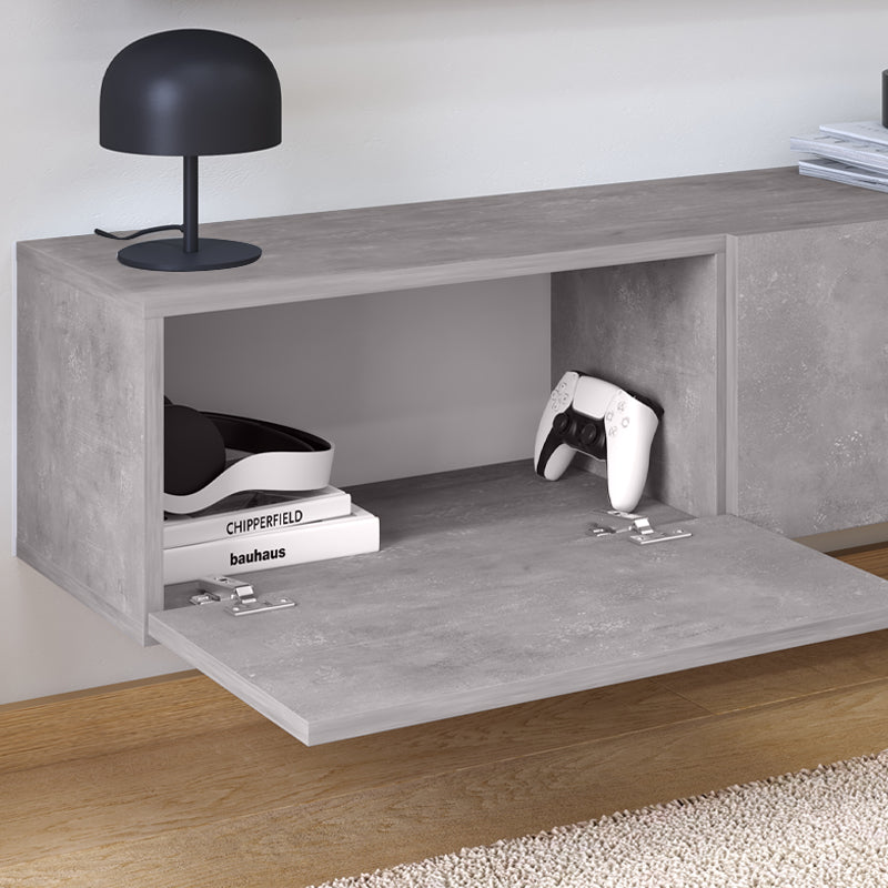 Έπιπλο τηλεόρασης επιτοίχιο Palm Megapap χρώμα γκρι ρετρό 120x32x30εκ. - Hippiehome.gr