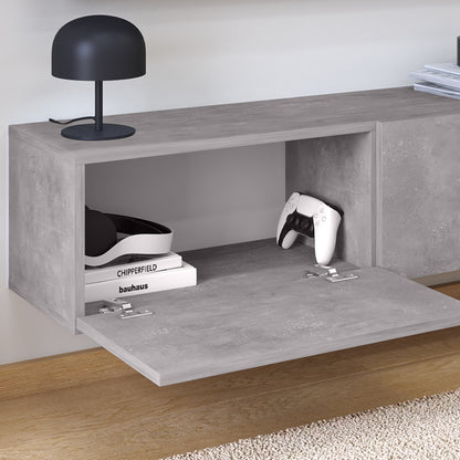 Έπιπλο τηλεόρασης επιτοίχιο Palm Megapap χρώμα γκρι ρετρό 120x32x30εκ. - Hippiehome.gr