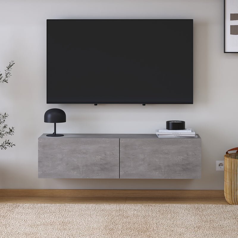 Έπιπλο τηλεόρασης επιτοίχιο Palm Megapap χρώμα γκρι ρετρό 120x32x30εκ. - Hippiehome.gr