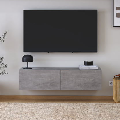 Έπιπλο τηλεόρασης επιτοίχιο Palm Megapap χρώμα γκρι ρετρό 120x32x30εκ. - Hippiehome.gr