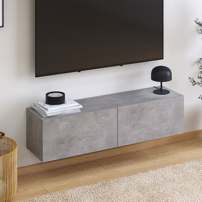 Έπιπλο τηλεόρασης επιτοίχιο Palm Megapap χρώμα γκρι ρετρό 120x32x30εκ. - Hippiehome.gr