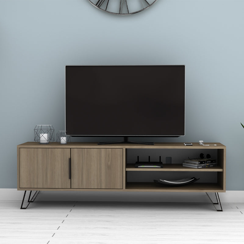 Έπιπλο τηλεόρασης Foot Megapap χρώμα καρυδί 160x35x49εκ. - Hippiehome.gr