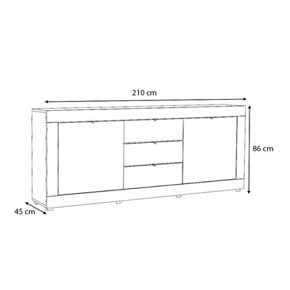 Μπουφές Ocean Megapap χρώμα λευκό 210x45x86εκ. - Hippiehome.gr