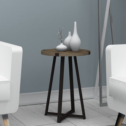 Βοηθητικό τραπεζάκι Pedro Megapap χρώμα καρυδί - ανθρακί 44x44x58εκ. - Hippiehome.gr