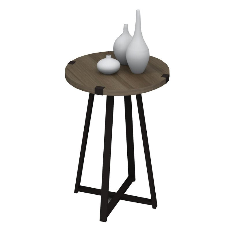 Βοηθητικό τραπεζάκι Pedro Megapap χρώμα καρυδί - ανθρακί 44x44x58εκ. - Hippiehome.gr