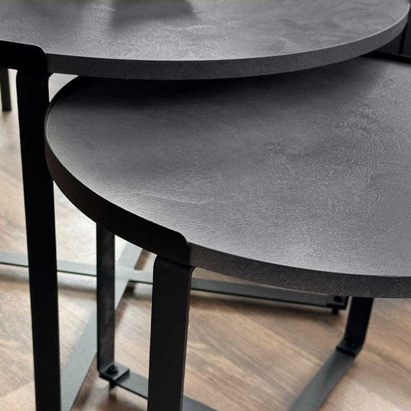 Σετ τραπεζάκια σαλονιού Davis Megapap 2τμχ. χρώμα γκρι σκυροδέματος 70x69x46εκ. - Hippiehome.gr