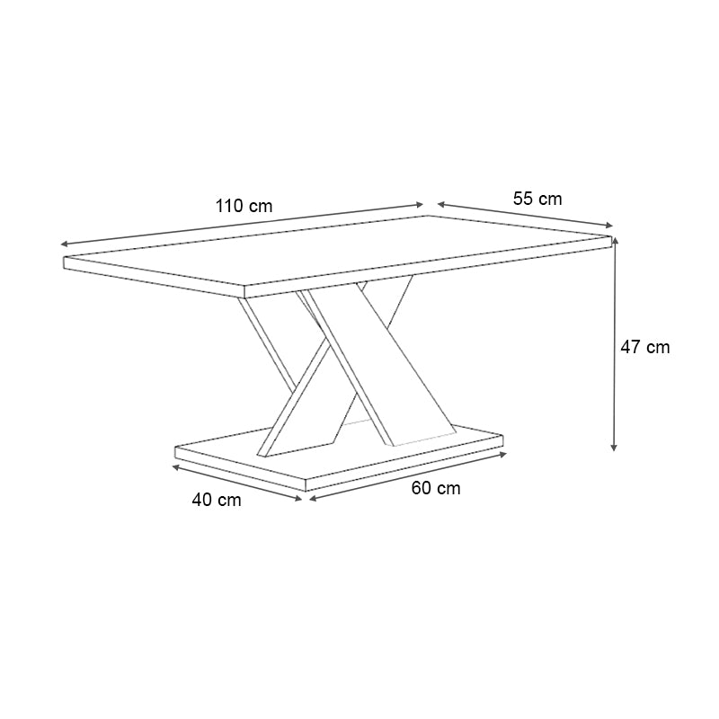 Τραπεζάκι σαλονιού Marcello Megapap χρώμα λευκό 110x55x47εκ. - Hippiehome.gr