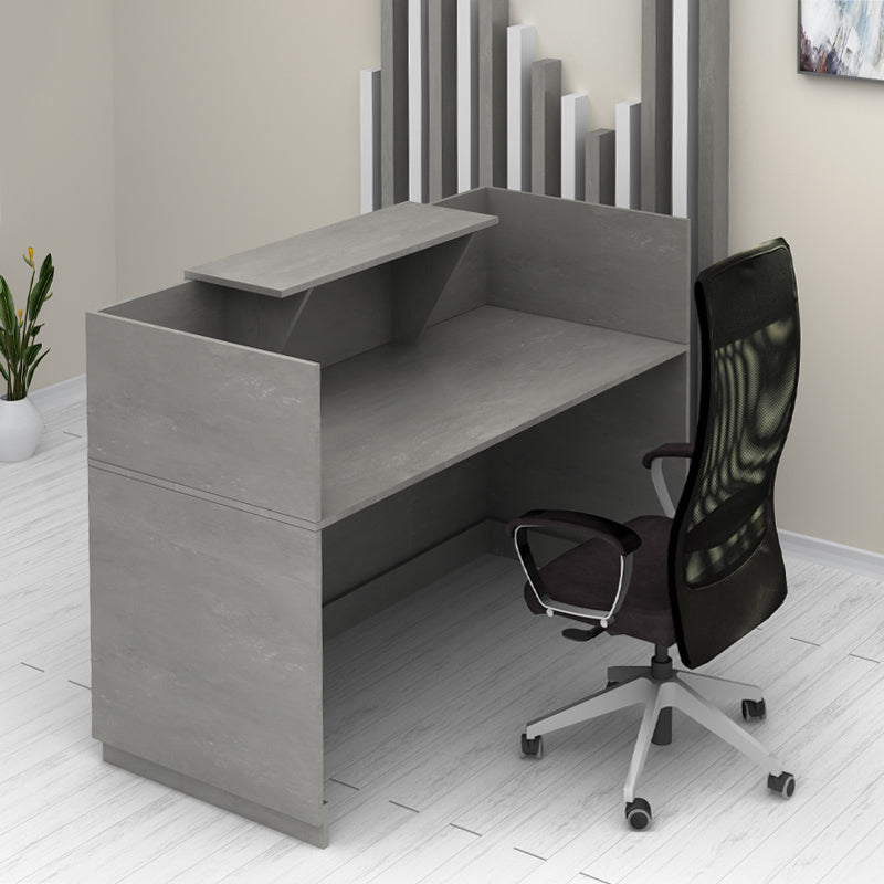 Γραφείο reception Lemmon Megapap χρώμα γκρι σκυροδέματος 160x70x110εκ. - Hippiehome.gr