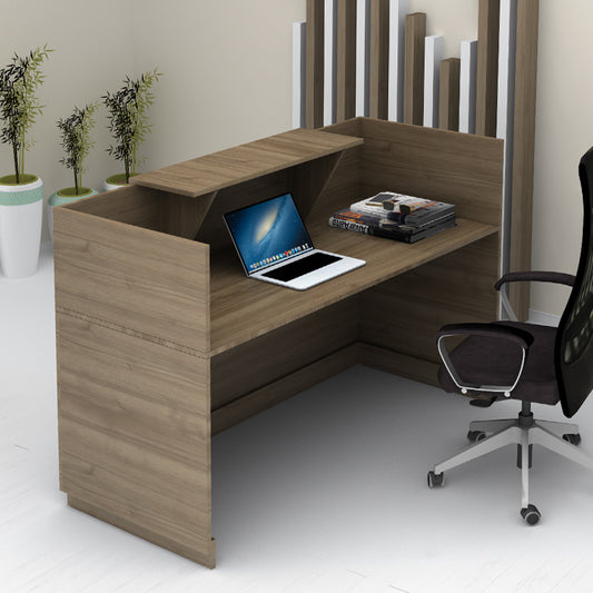 Γραφείο υποδοχής - reception Lemmon Megapap χρώμα καρυδί 160x70x110εκ. - Hippiehome.gr