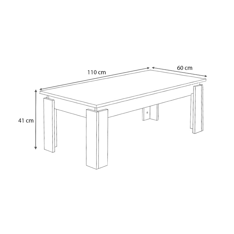 Τραπεζάκι σαλονιού Seda Megapap μελαμίνης χρώμα φυσικό οξιάς 110x60x41εκ. - Hippiehome.gr