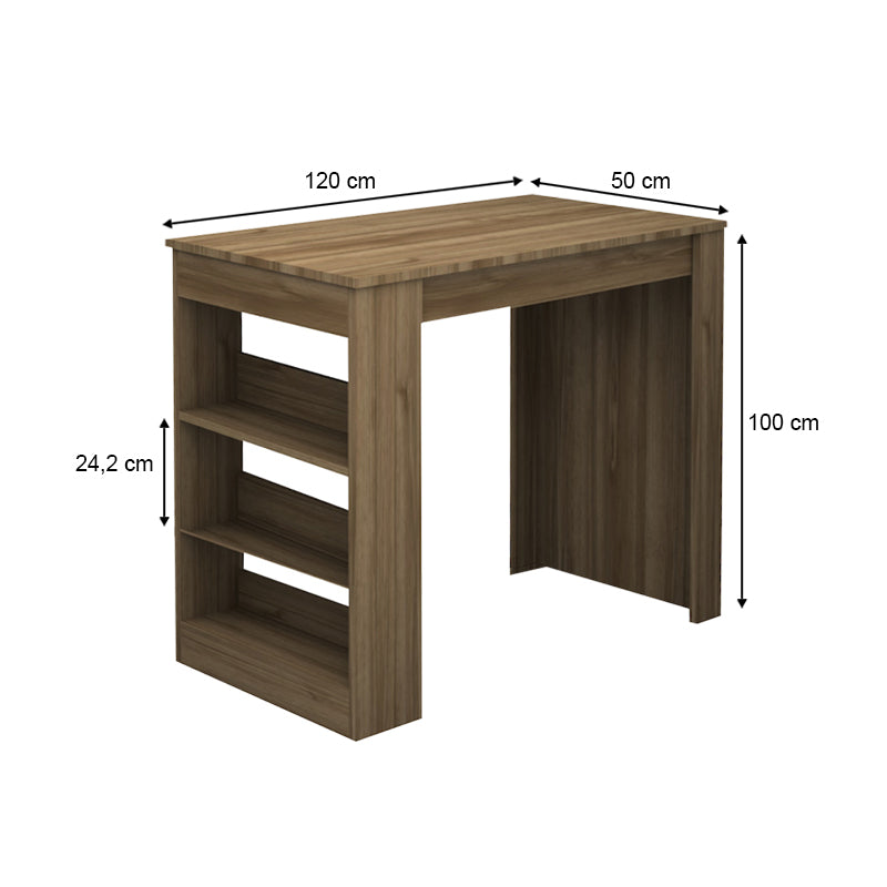 Bar table Deep Megapap walnut color 120x50x100cm.