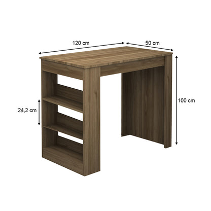 Bar table Deep Megapap walnut color 120x50x100cm.