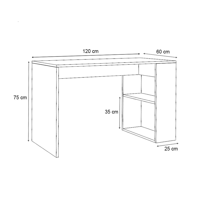 Mikro Megapap desk color white - natural beech 120x60x75cm.