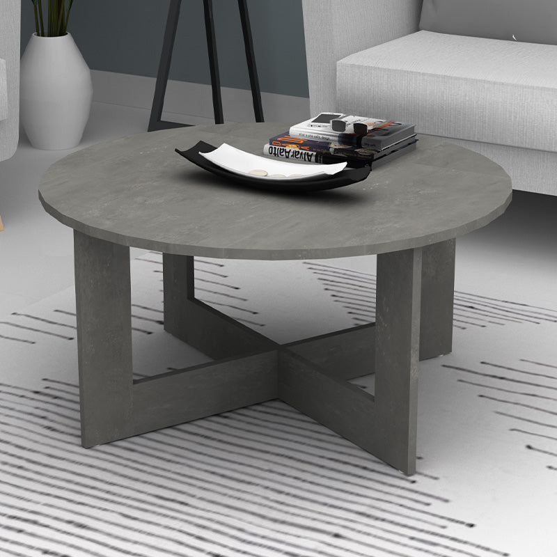 Coffee table Kati Megapap gray concrete color Ø80x42cm.