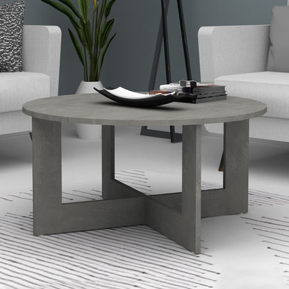 Coffee table Kati Megapap gray concrete color Ø80x42cm.