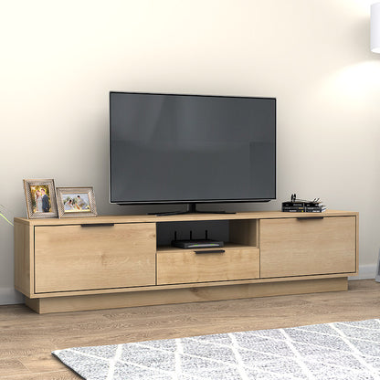 Έπιπλο τηλεόρασης Mensa Megapap χρώμα φυσικό οξιάς 180x35x43cm. - Hippiehome.gr