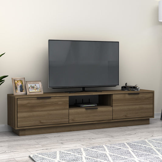 Έπιπλο τηλεόρασης Mensa Megapap χρώμα καρυδί 180x35x43cm. - Hippiehome.gr