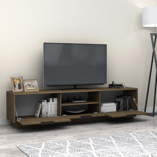 Έπιπλο τηλεόρασης Mensa Megapap χρώμα καρυδί 180x35x43cm. - Hippiehome.gr