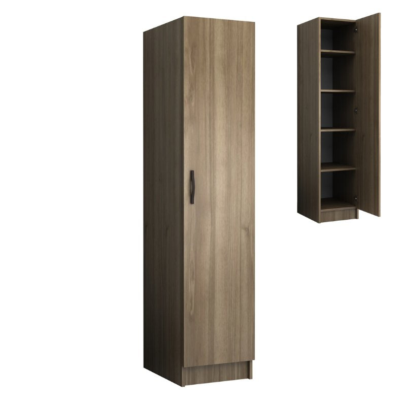 Ντουλάπα ρούχων Ricardo Megapap μονόφυλλη χρώμα καρυδί 40x51,8x181εκ. - Hippiehome.gr