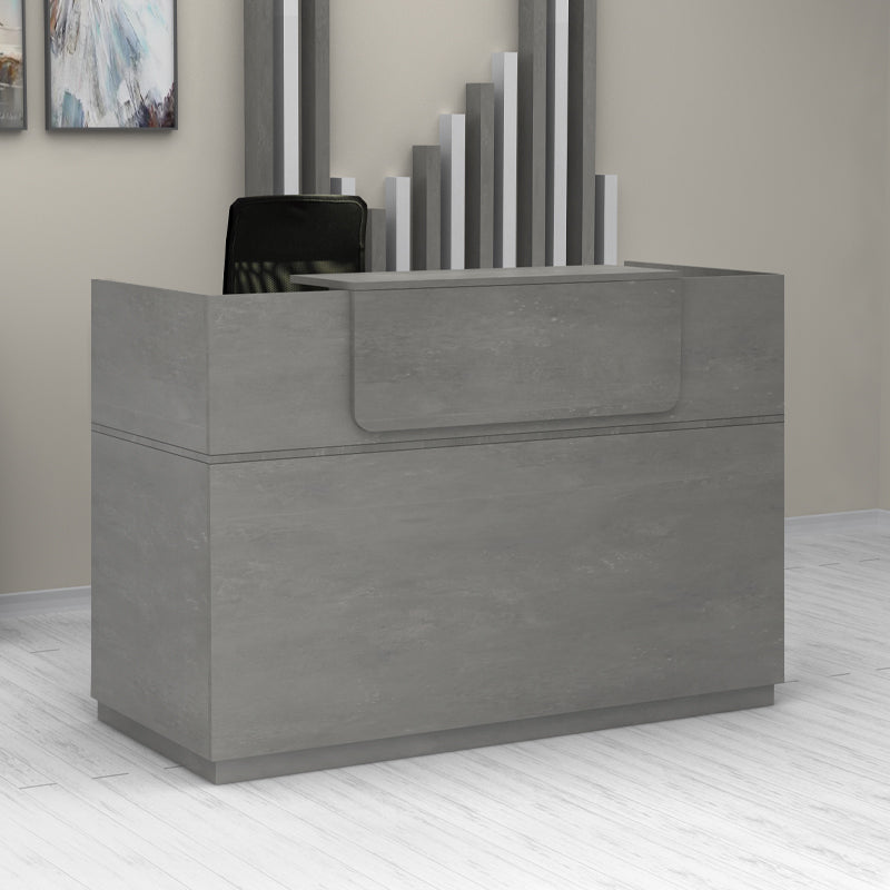 Γραφείο reception Lemmon Megapap χρώμα γκρι σκυροδέματος 120x70x110εκ. - Hippiehome.gr