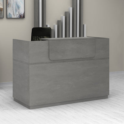 Γραφείο reception Lemmon Megapap χρώμα γκρι σκυροδέματος 120x70x110εκ. - Hippiehome.gr