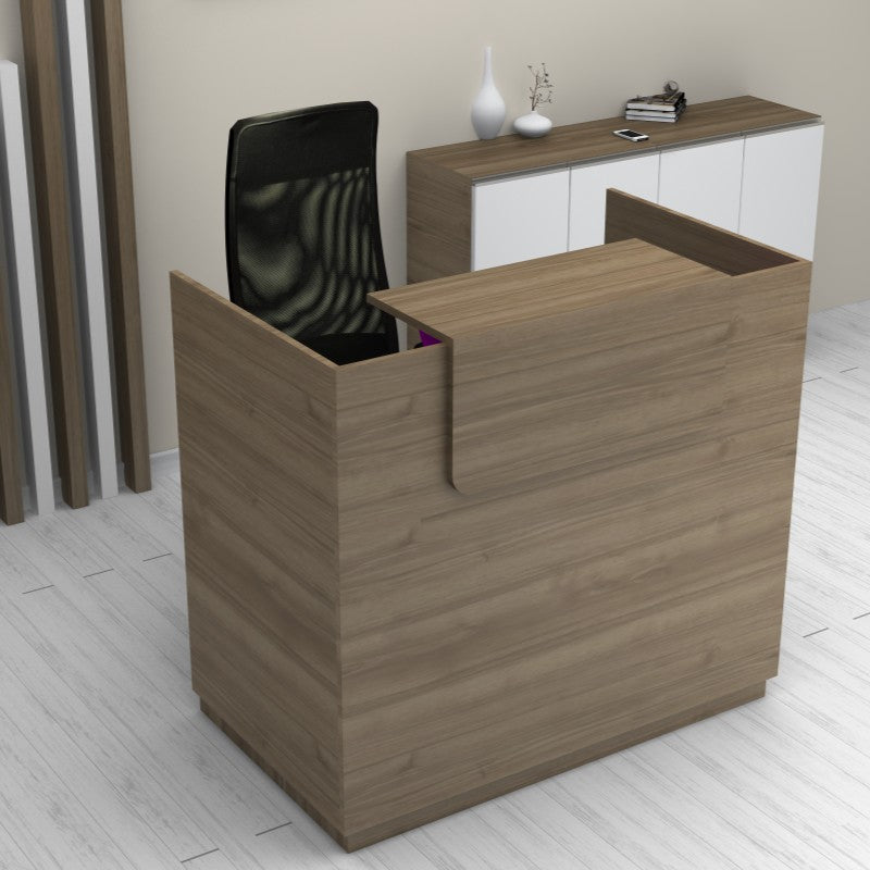 Γραφείο υποδοχής - reception Lemmon Megapap χρώμα καρυδί 120x70x110εκ. - Hippiehome.gr