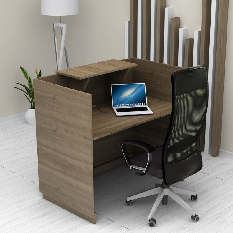 Γραφείο υποδοχής - reception Lemmon Megapap χρώμα καρυδί 120x70x110εκ. - Hippiehome.gr