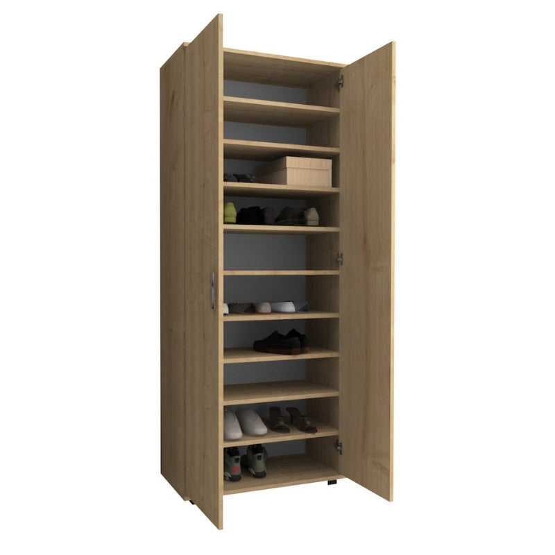 Ντουλάπα ρούχων - παπουτσοθήκη Eric Megapap δίφυλλη χρώμα φυσικό οξιάς 76x36x187εκ. - Hippiehome.gr