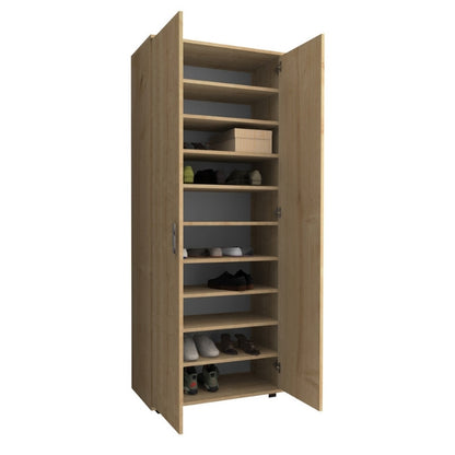 Ντουλάπα ρούχων - παπουτσοθήκη Eric Megapap δίφυλλη χρώμα φυσικό οξιάς 76x36x187εκ. - Hippiehome.gr