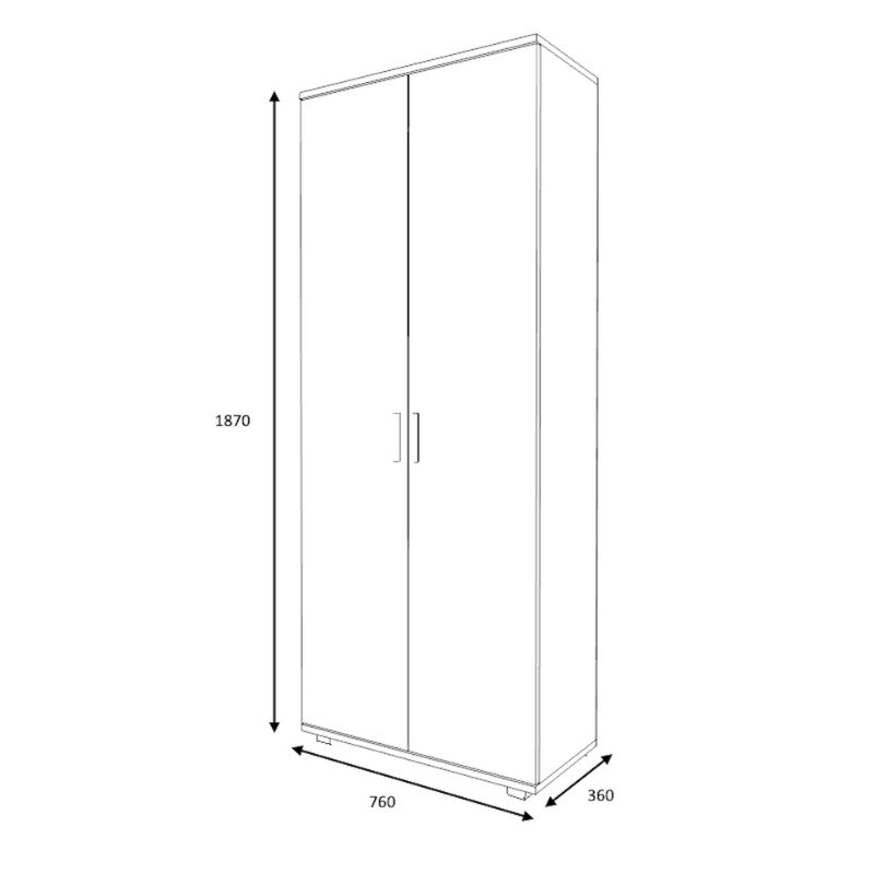 Ντουλάπα ρούχων - παπουτσοθήκη Eric Megapap δίφυλλη χρώμα φυσικό οξιάς 76x36x187εκ. - Hippiehome.gr