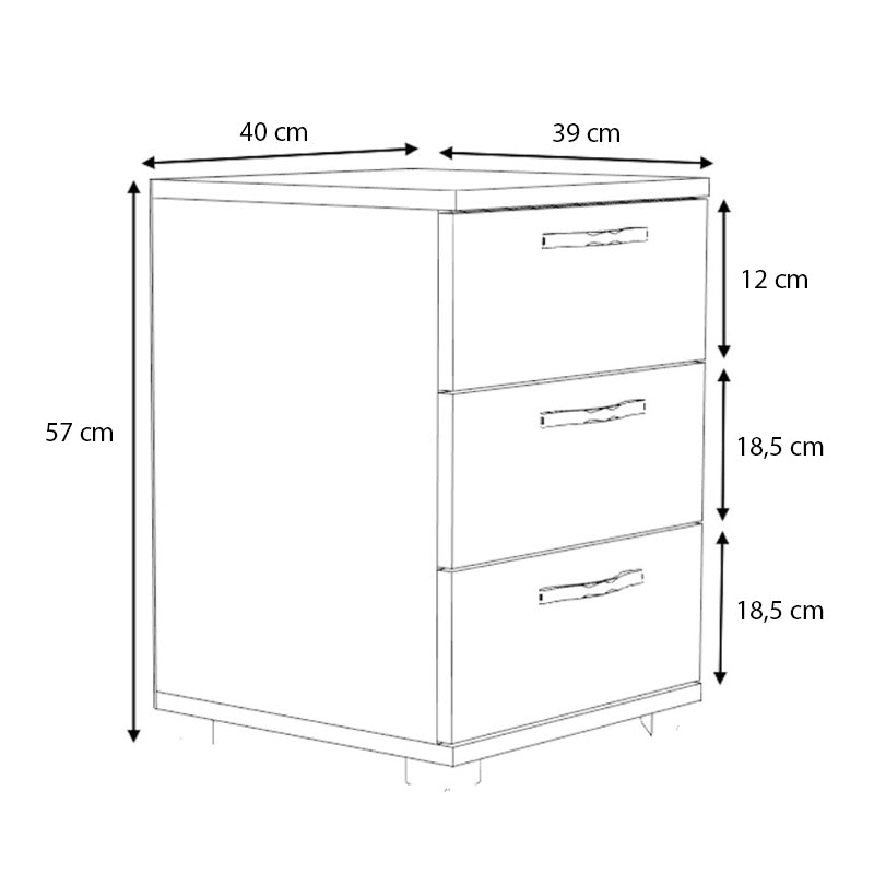 Κομοδίνο - συρταριέρα γραφείου Roco Megapap χρώμα φυσικό οξιάς 40x39x57εκ. - Hippiehome.gr