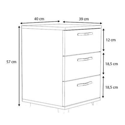 Κομοδίνο - συρταριέρα γραφείου Roco Megapap χρώμα λευκό 40x39x57εκ. - Hippiehome.gr