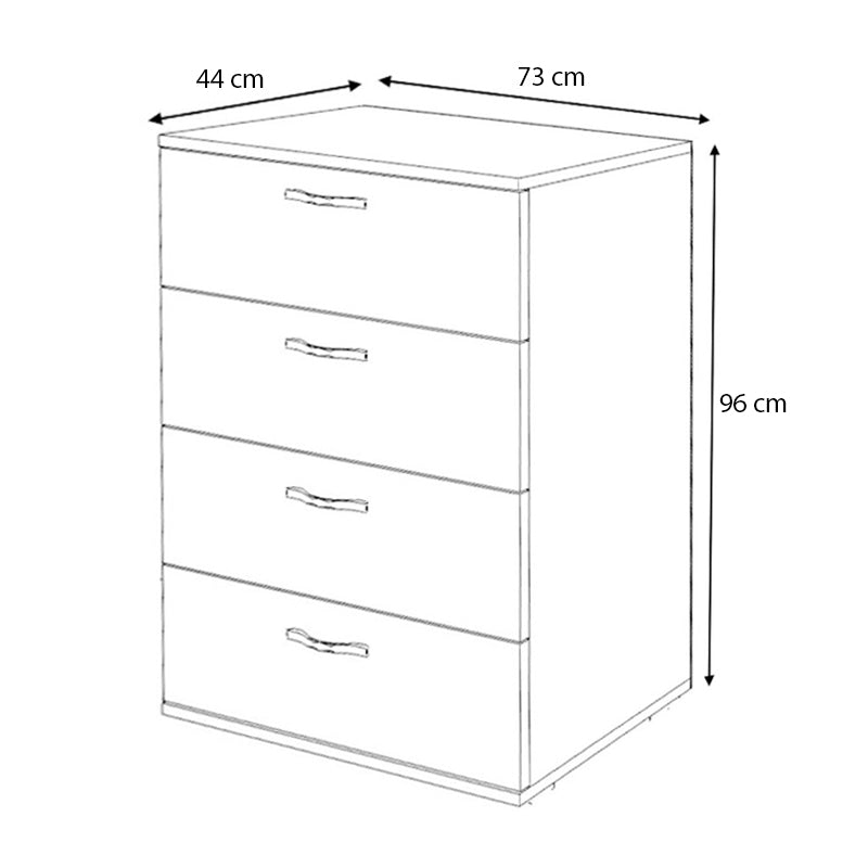 Συρταριέρα Velika Megapap χρώμα λευκό 73x44x96εκ. - Hippiehome.gr