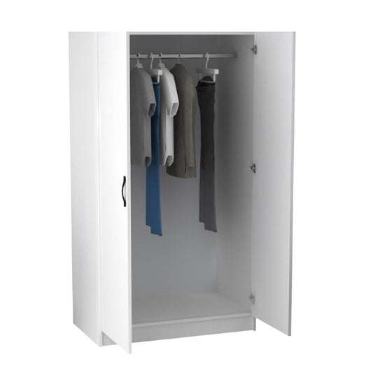 Ντουλάπα ρούχων Victoria Megapap δίφυλλη χρώμα λευκό 100x60x181εκ. - Hippiehome.gr