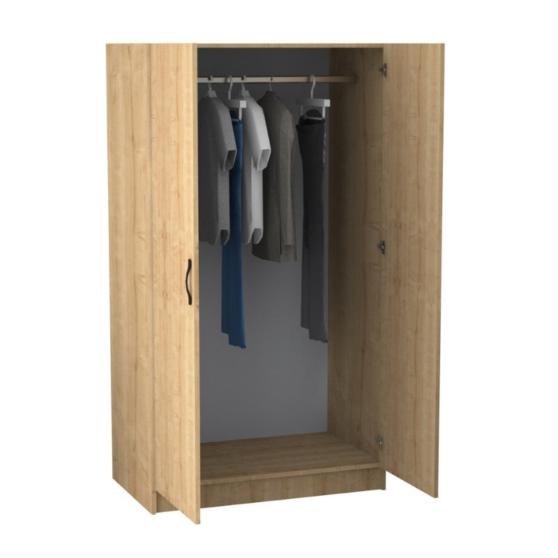 Ντουλάπα ρούχων Victoria Megapap δίφυλλη χρώμα φυσικό οξιάς 100x60x181εκ. - Hippiehome.gr