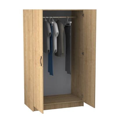 Ντουλάπα ρούχων Victoria Megapap δίφυλλη χρώμα φυσικό οξιάς 100x60x181εκ. - Hippiehome.gr