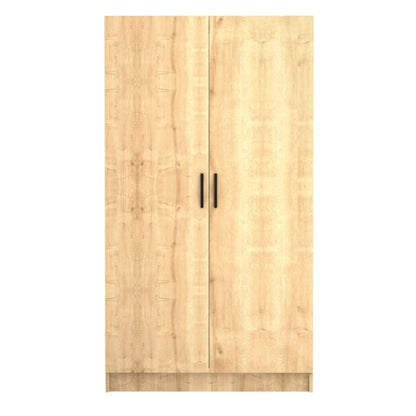 Ντουλάπα ρούχων Victoria Megapap δίφυλλη χρώμα φυσικό οξιάς 100x60x181εκ. - Hippiehome.gr
